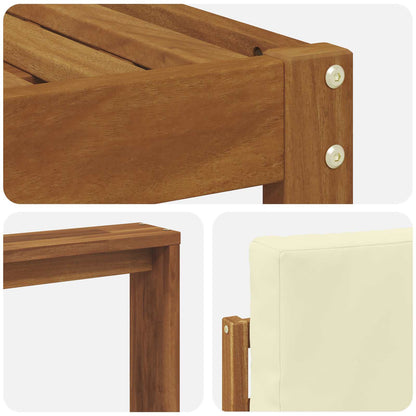 Set di divani da esterno con cuscino 4 pcs Naturale e Crema