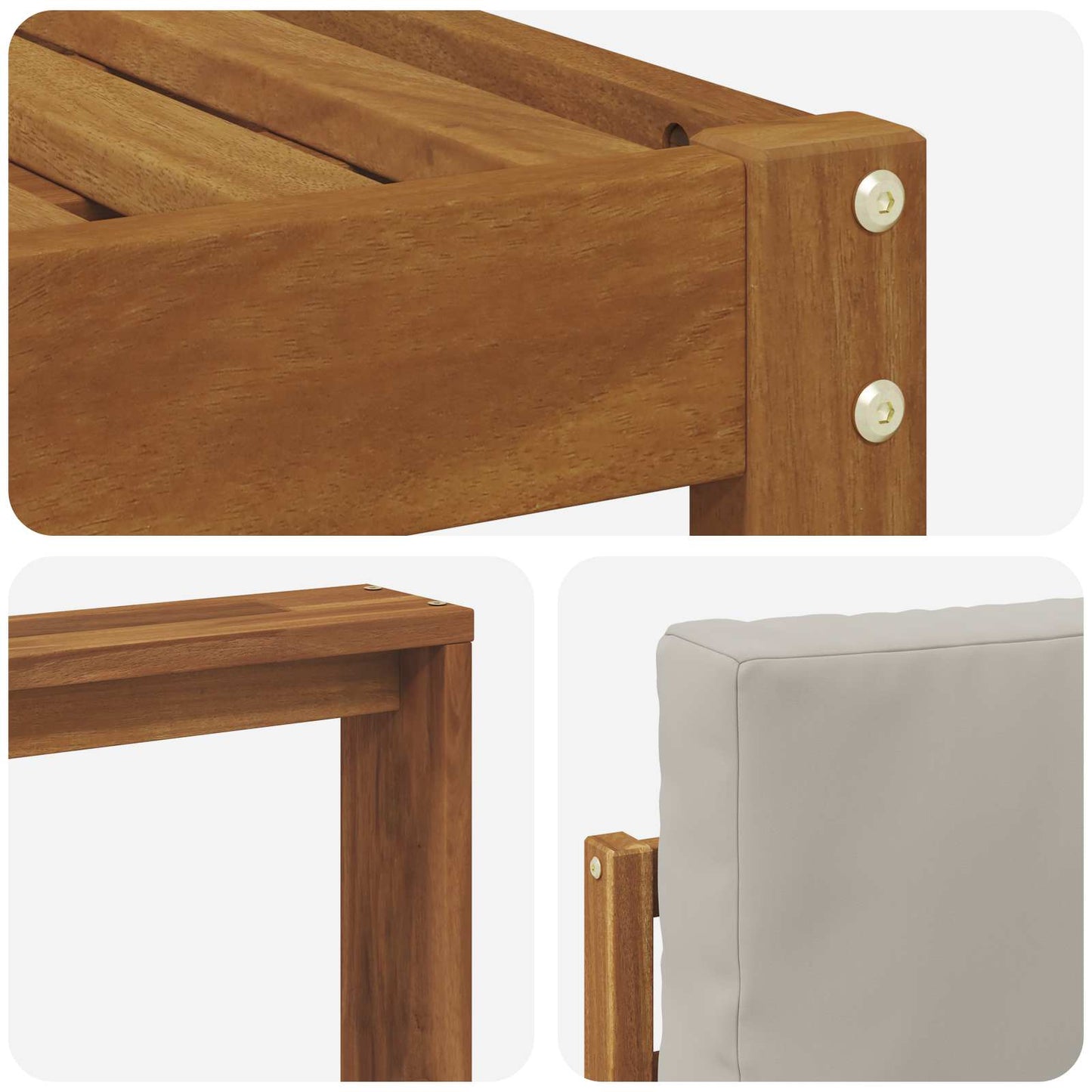 Set di divani da esterno 4 pcs Grigio Naturale e Chiaro