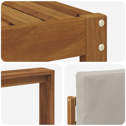 Set di divani da esterno 4 pcs Grigio Naturale e Chiaro