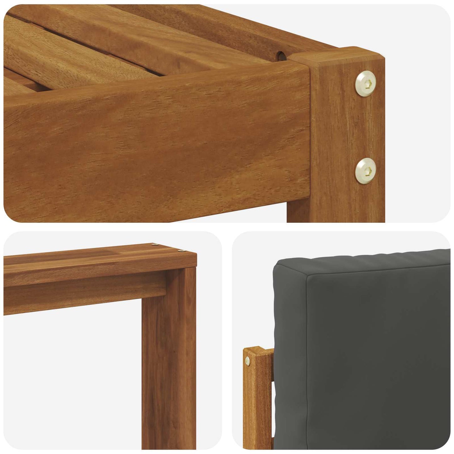 Set di divani da esterno con cuscino 4 pcs Naturale e Antracite