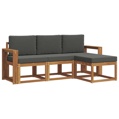 Set di divani da esterno con cuscino 4 pcs Naturale e Antracite