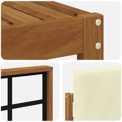 Set di divani da esterno con cuscino 4 pcs Naturale e Crema