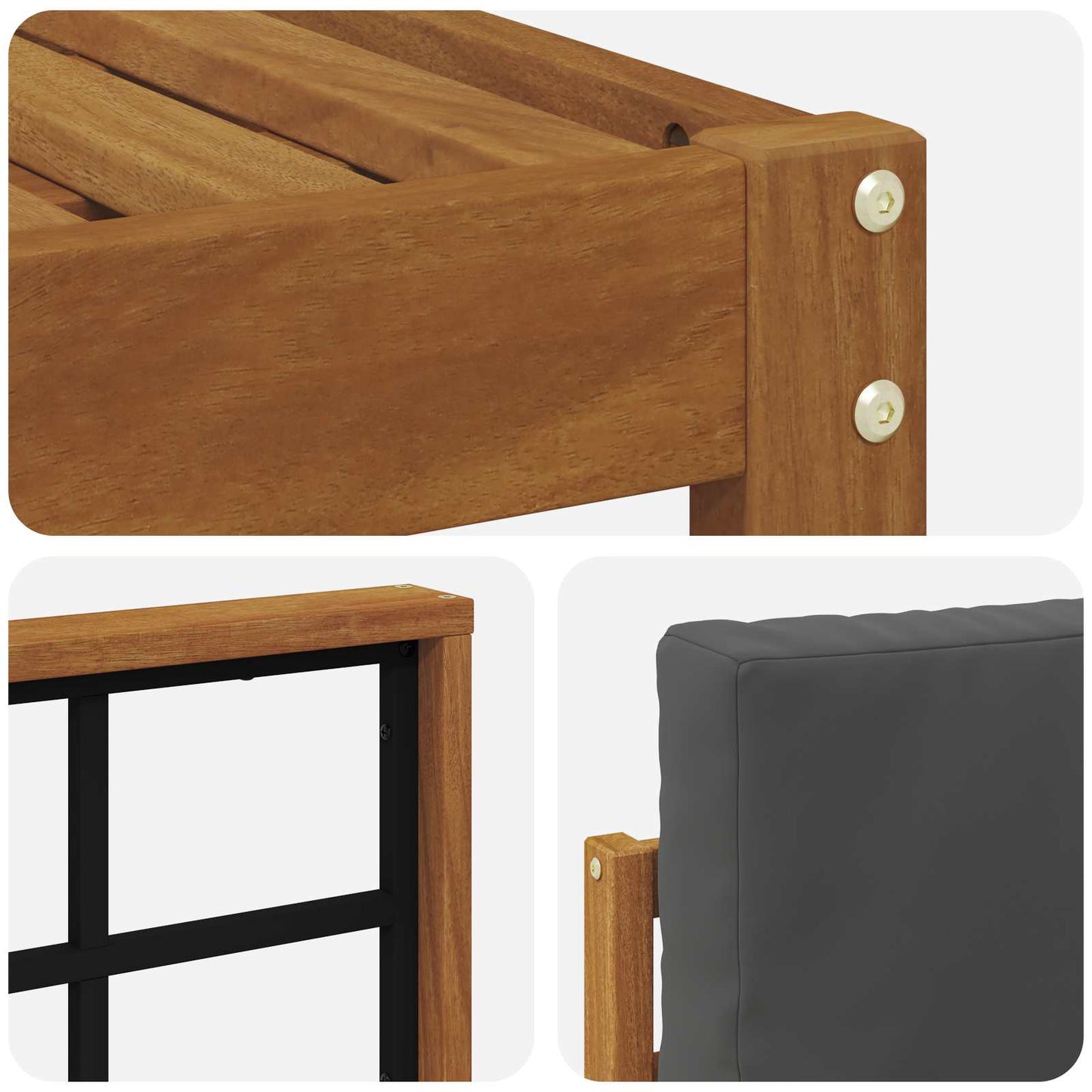 Set di divani da esterno con cuscino 4 pcs Naturale e Antracite