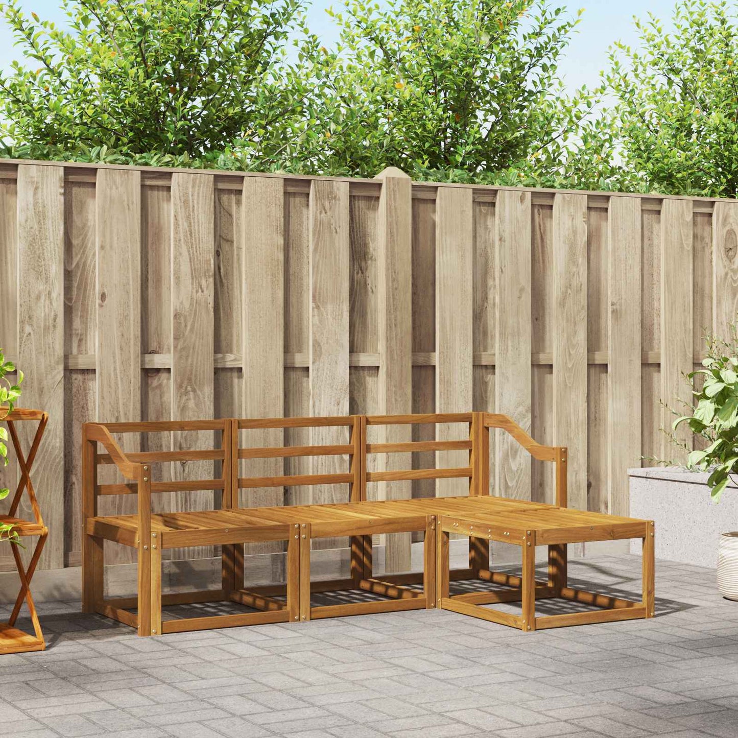 Set di divani da esterno 4 pcs Naturale