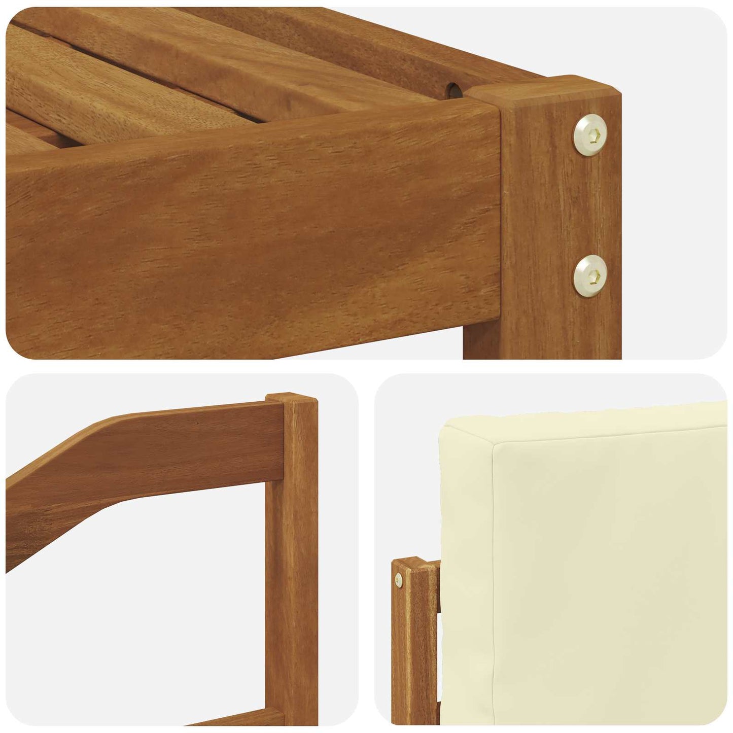 Set di divani da esterno con cuscino 4 pcs Naturale e Crema