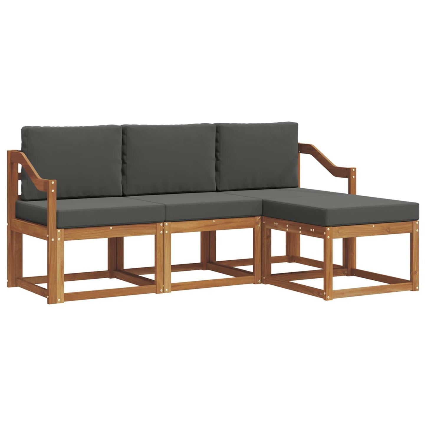 Set di divani da esterno con cuscino 4 pcs Naturale e Antracite