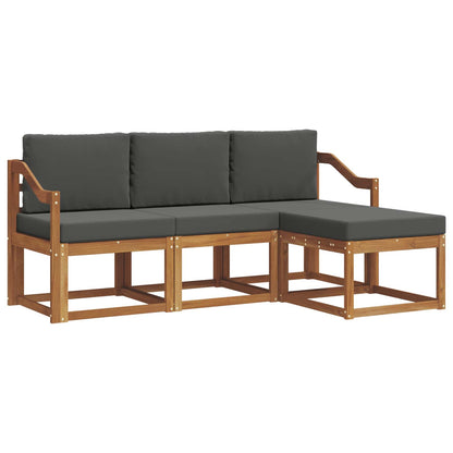 Set di divani da esterno con cuscino 4 pcs Naturale e Antracite