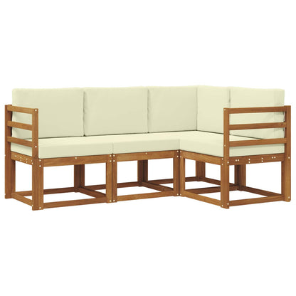 Set di divani da esterno con cuscino 4 pcs Naturale e Crema