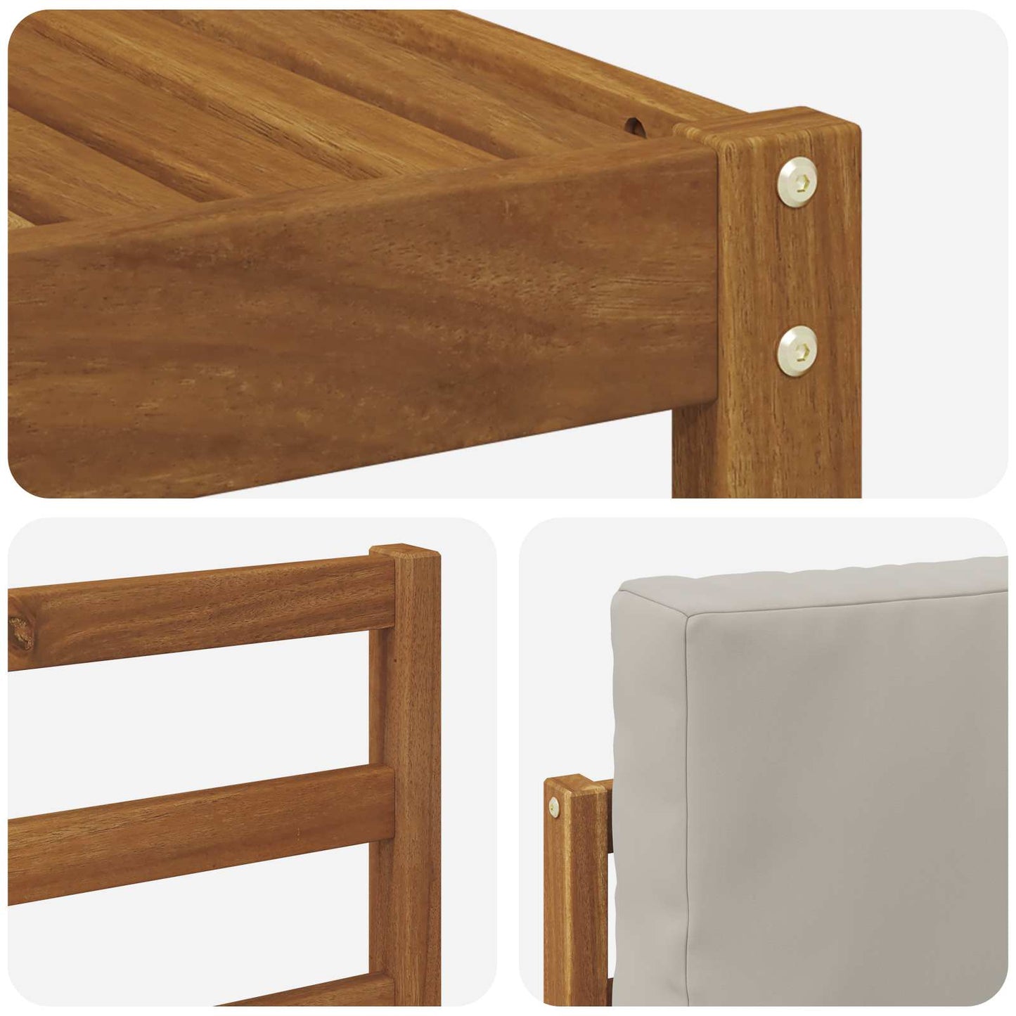 Set di divani da esterno 4 pcs Grigio Naturale e Chiaro