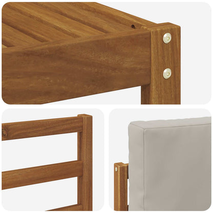 Set di divani da esterno 4 pcs Grigio Naturale e Chiaro