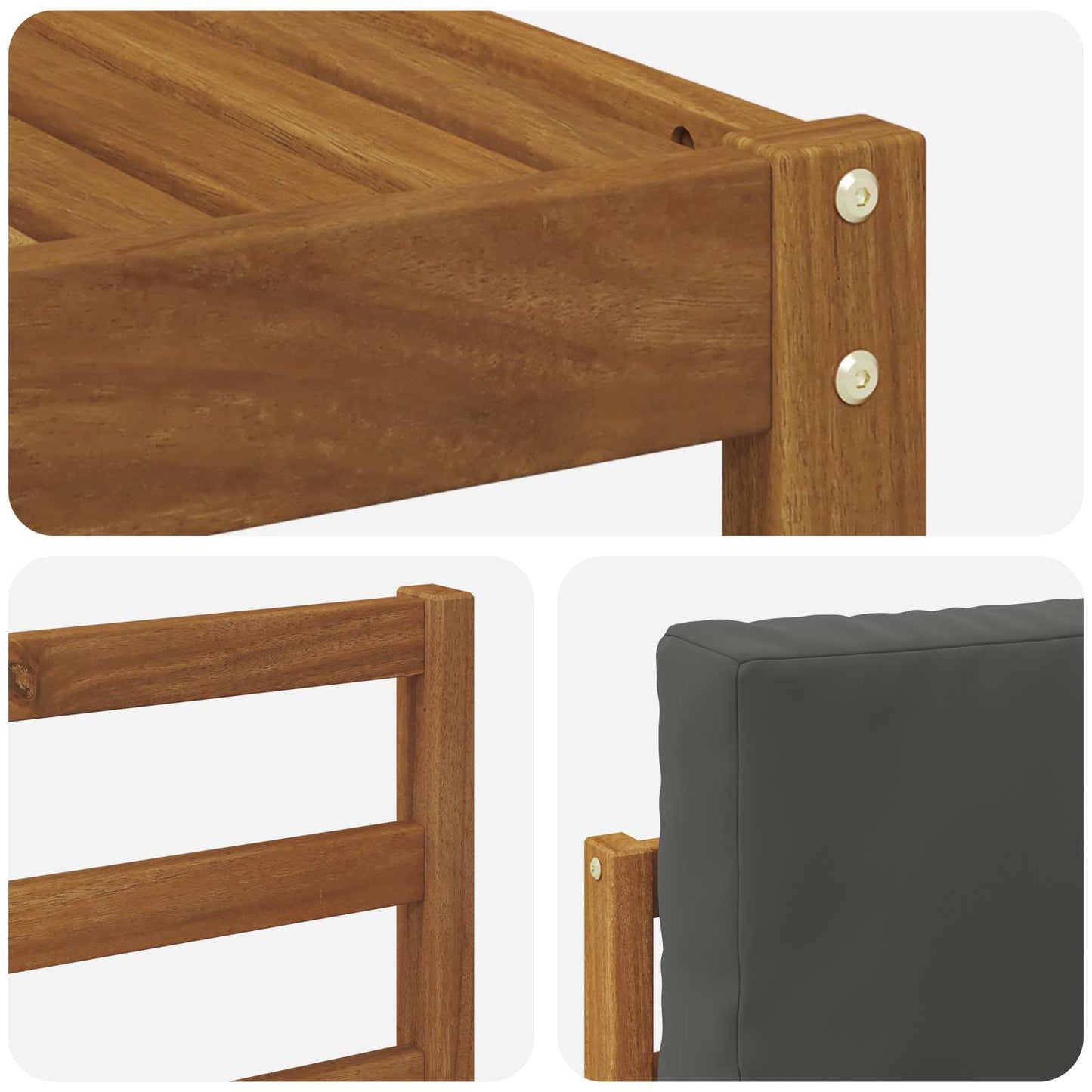 Set di divani da esterno con cuscino 4 pcs Naturale e Antracite