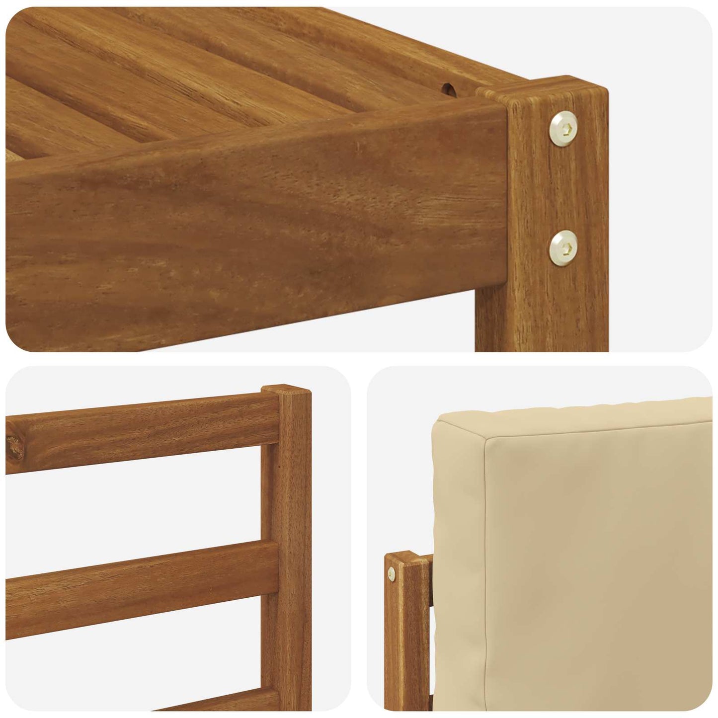 Set di divani da esterno con cuscino 4 pcs Naturale e Beige