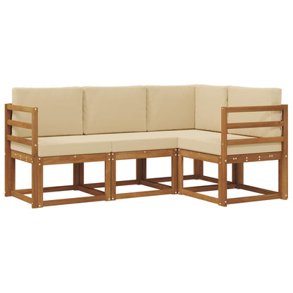 Set di divani da esterno con cuscino 4 pcs Naturale e Beige