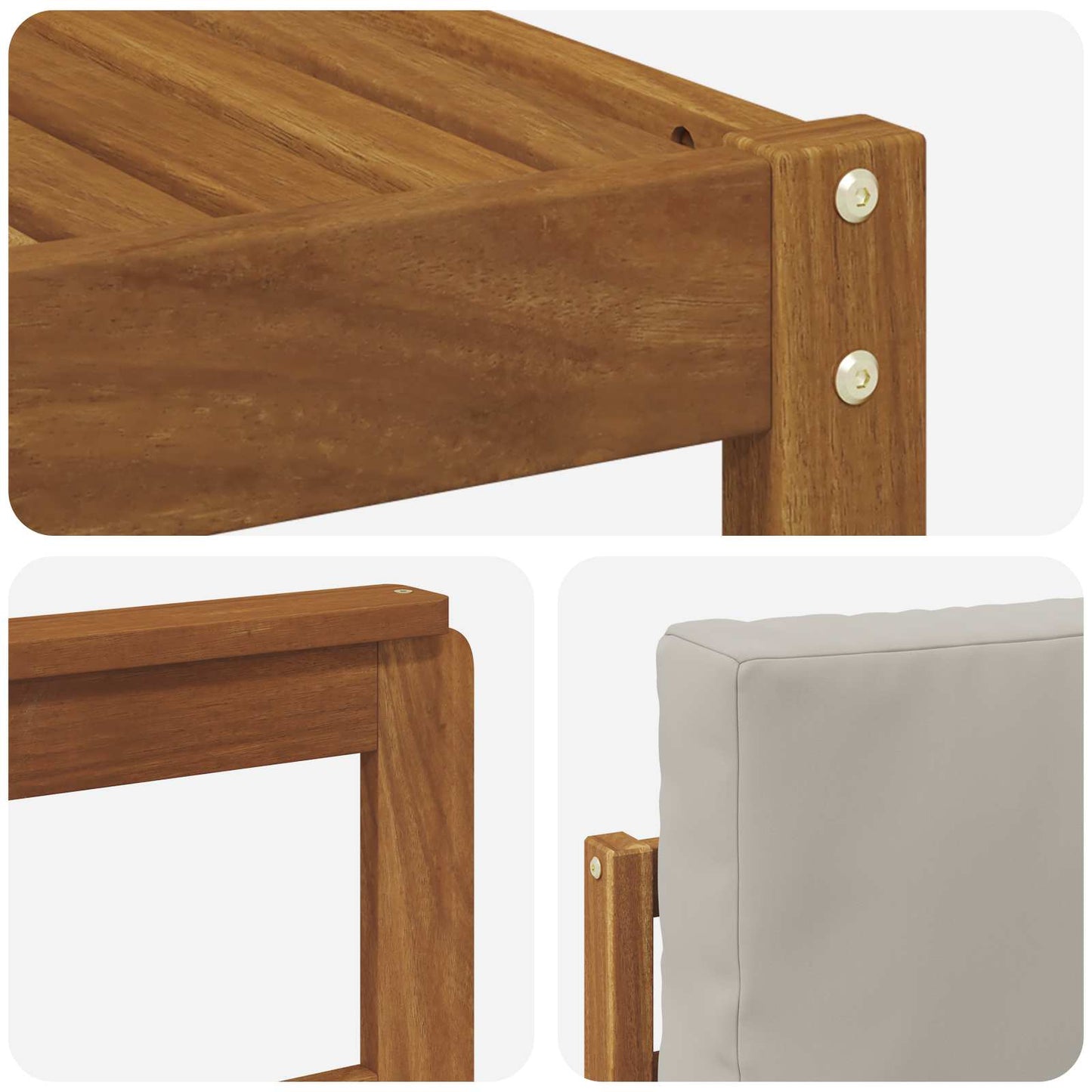 Set di divani da esterno 4 pcs Grigio Naturale e Chiaro