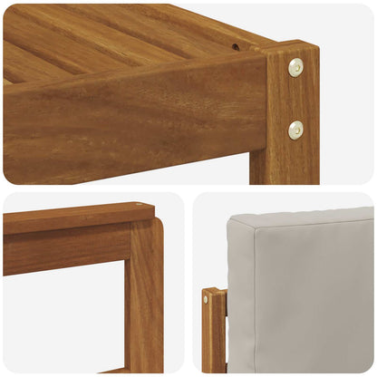Set di divani da esterno 4 pcs Grigio Naturale e Chiaro