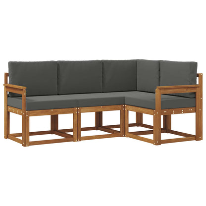 Set di divani da esterno con cuscino 4 pcs Naturale e Antracite