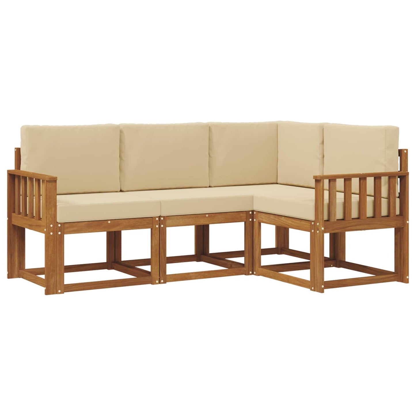 Set di divani da esterno con cuscino 4 pcs Naturale e Beige