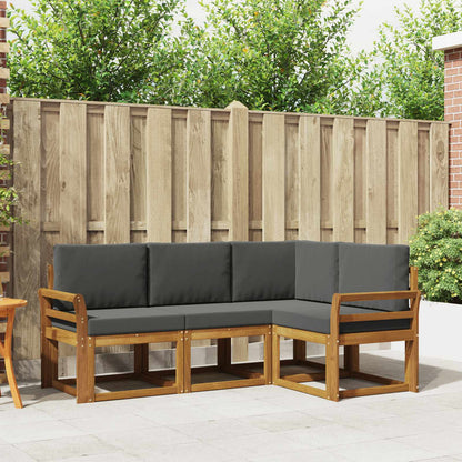 Set di divani da esterno con cuscino 4 pcs Naturale e Antracite