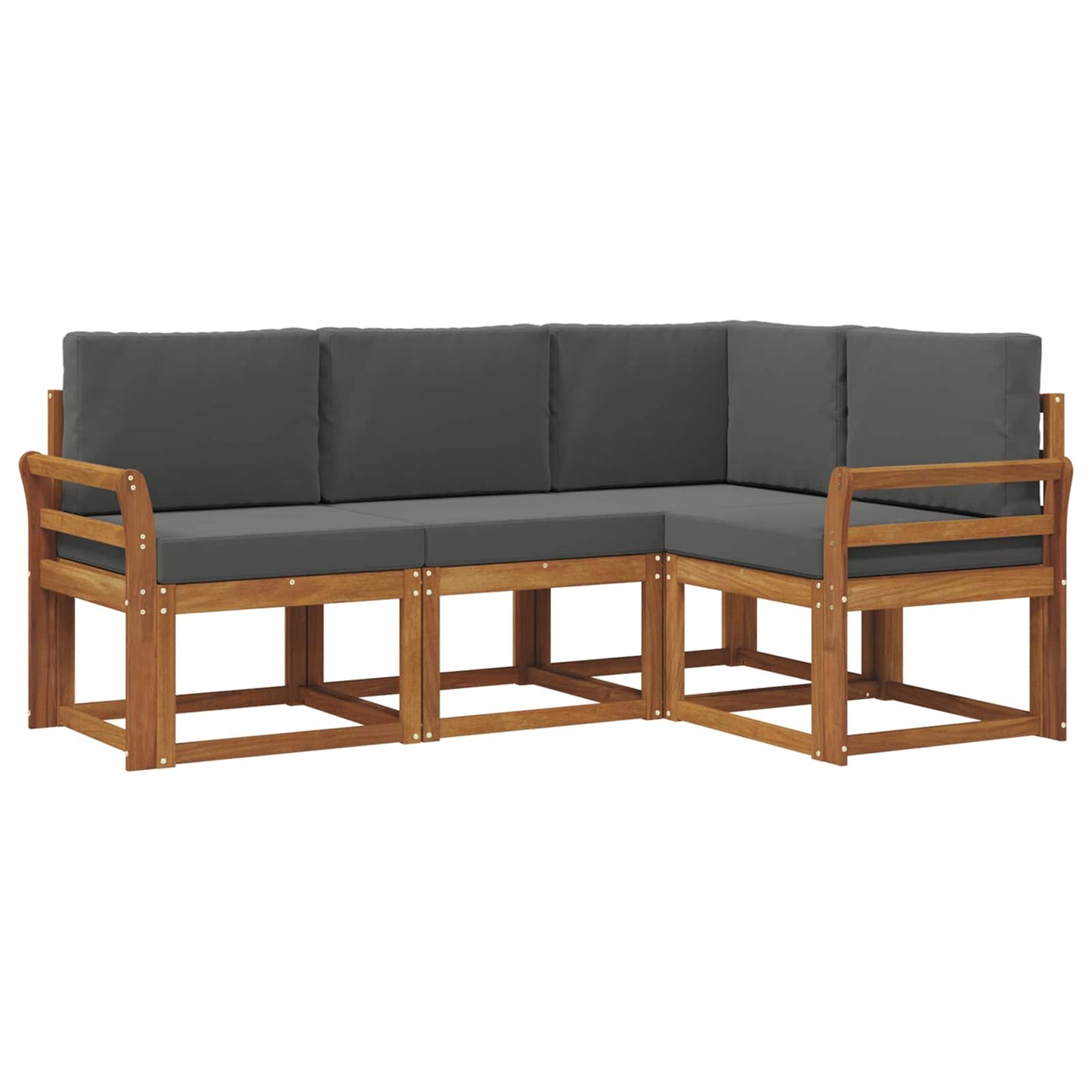 Set di divani da esterno con cuscino 4 pcs Naturale e Antracite