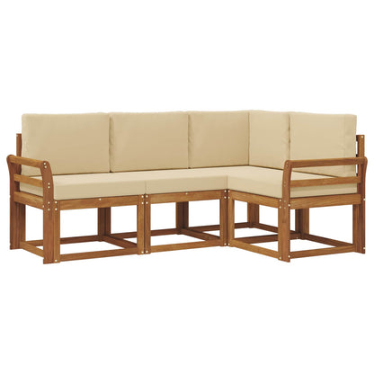 Set di divani da esterno con cuscino 4 pcs Naturale e Beige