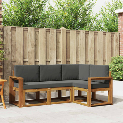 Set di divani da esterno con cuscino 4 pcs Naturale e Antracite