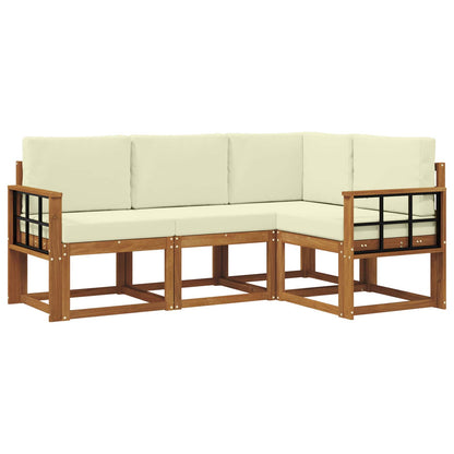 Set di divani da esterno con cuscino 4 pcs Naturale e Crema