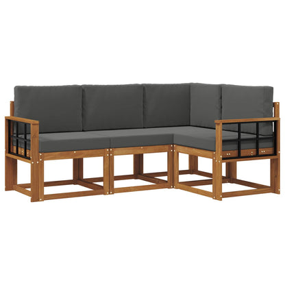 Set di divani da esterno con cuscino 4 pcs Naturale e Antracite