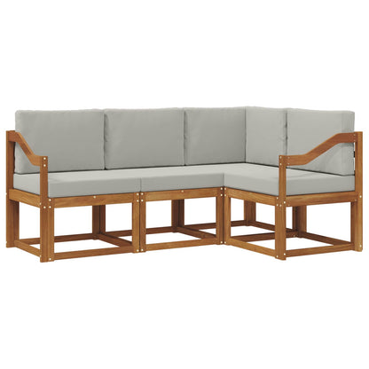 Set di divani da esterno 4 pcs Grigio Naturale e Chiaro