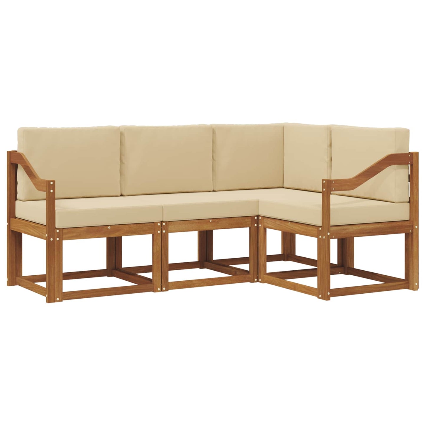 Set di divani da esterno con cuscino 4 pcs Naturale e Beige
