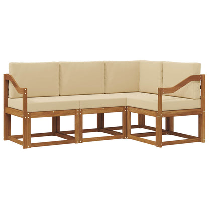 Set di divani da esterno con cuscino 4 pcs Naturale e Beige
