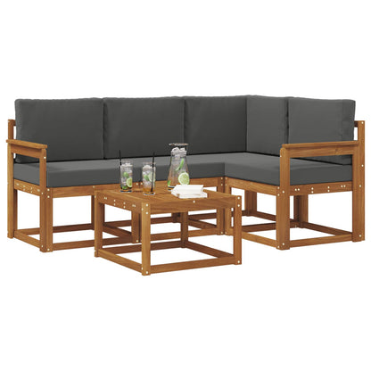 Set di divani da esterno con cuscino 5 pcs Naturale e Antracite