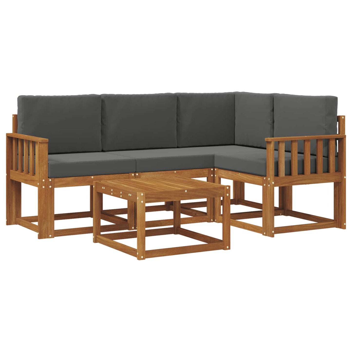 Set di divani da esterno con cuscino 5 pcs Naturale e Antracite