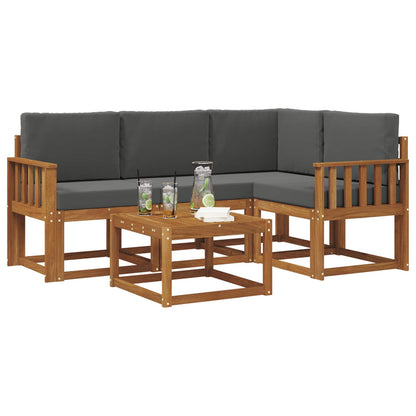 Set di divani da esterno con cuscino 5 pcs Naturale e Antracite