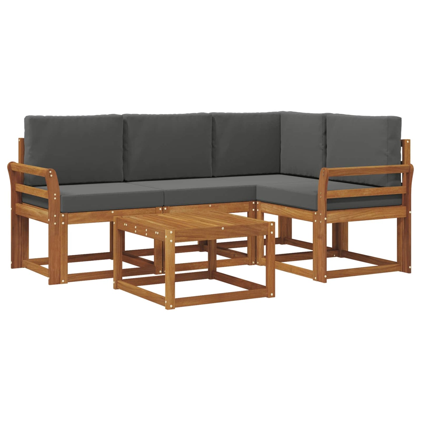 Set di divani da esterno con cuscino 5 pcs Naturale e Antracite
