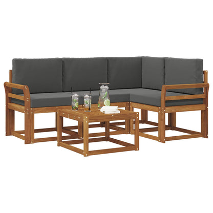 Set di divani da esterno con cuscino 5 pcs Naturale e Antracite