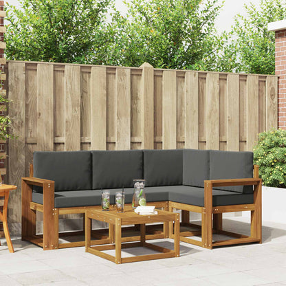 Set di divani da esterno con cuscino 5 pcs Naturale e Antracite