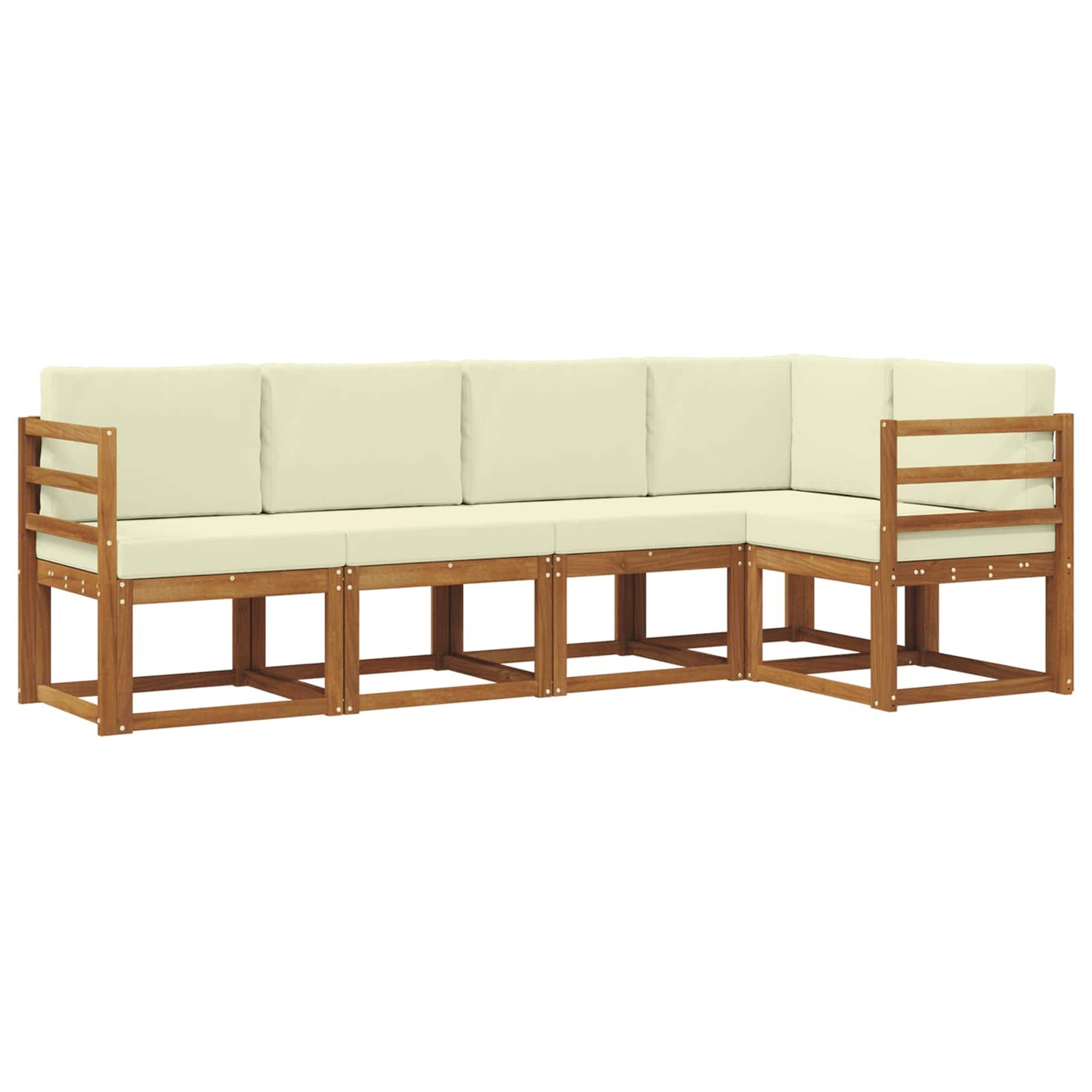 Set di divani con cuscino 5 pcs Naturale e Crema