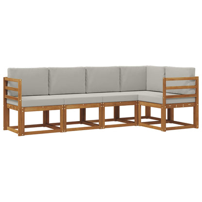 Set di divani con cuscino 5 pcs Grigio Naturale e Chiaro