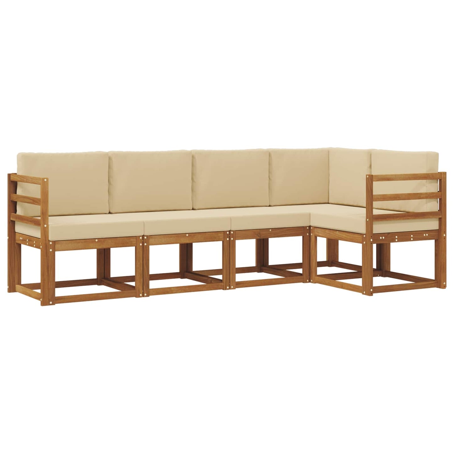 Set di divani con cuscino 5 pcs Naturale e Beige