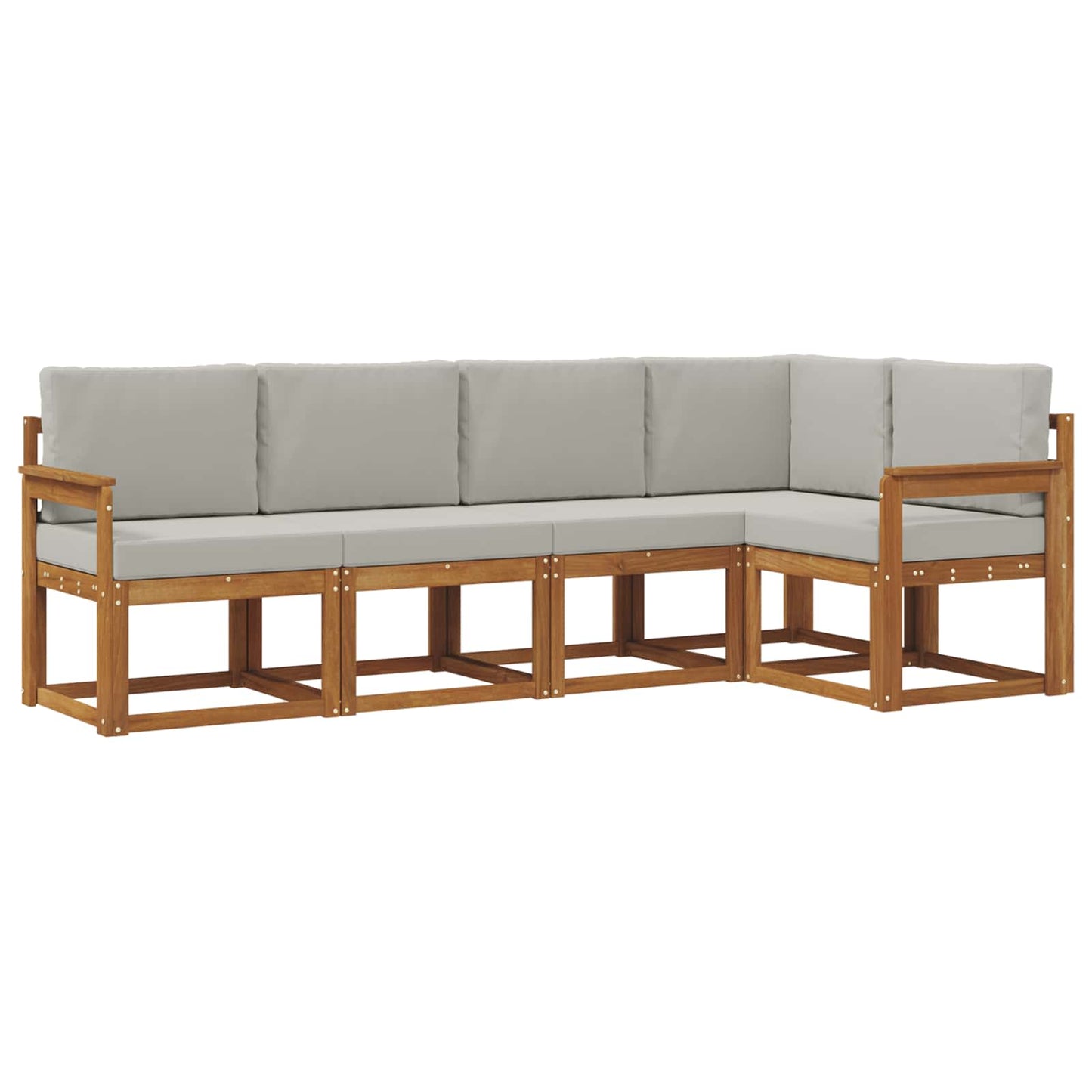 Set di divani con cuscino 5 pcs Grigio Naturale e Chiaro