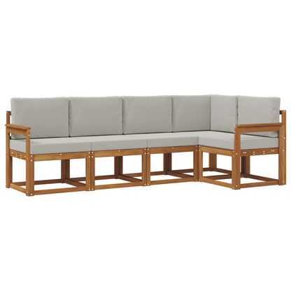 Set di divani con cuscino 5 pcs Grigio Naturale e Chiaro