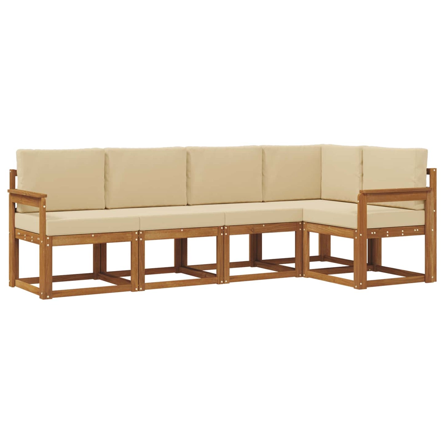 Set di divani con cuscino 5 pcs Naturale e Beige