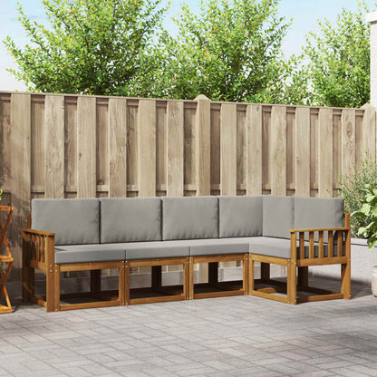 Set di divani con cuscino 5 pcs Grigio Naturale e Chiaro