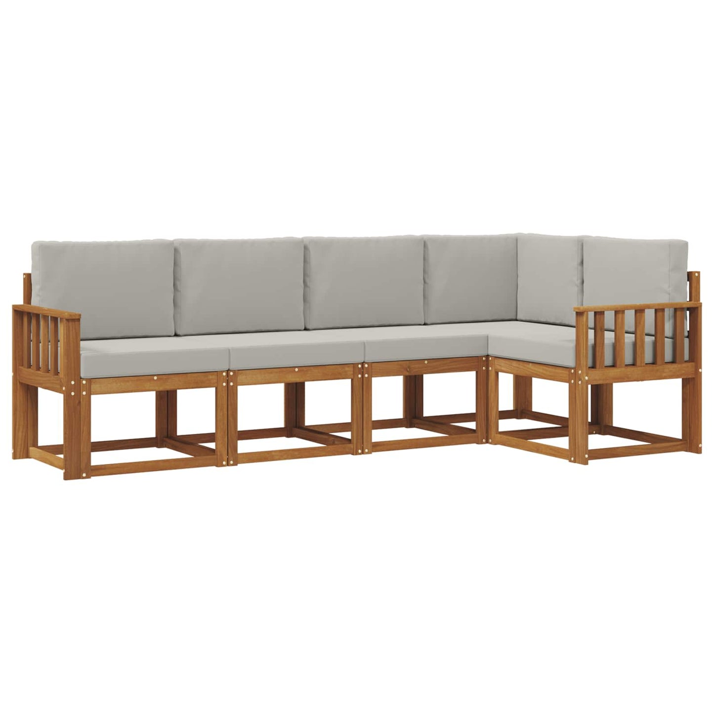 Set di divani con cuscino 5 pcs Grigio Naturale e Chiaro