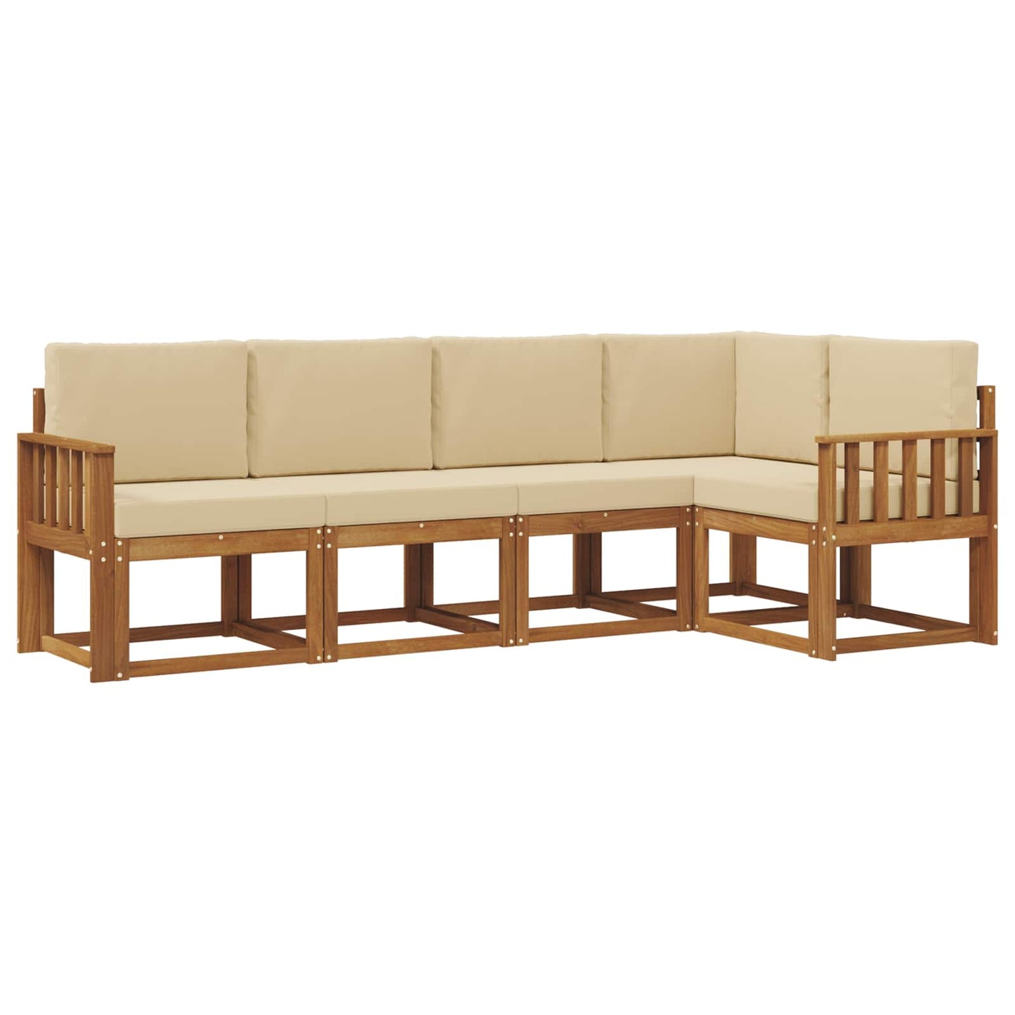 Set di divani con cuscino 5 pcs Naturale e Beige
