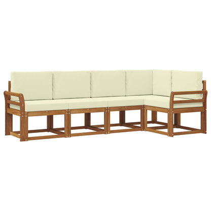 Set di divani con cuscino 5 pcs Naturale e Crema
