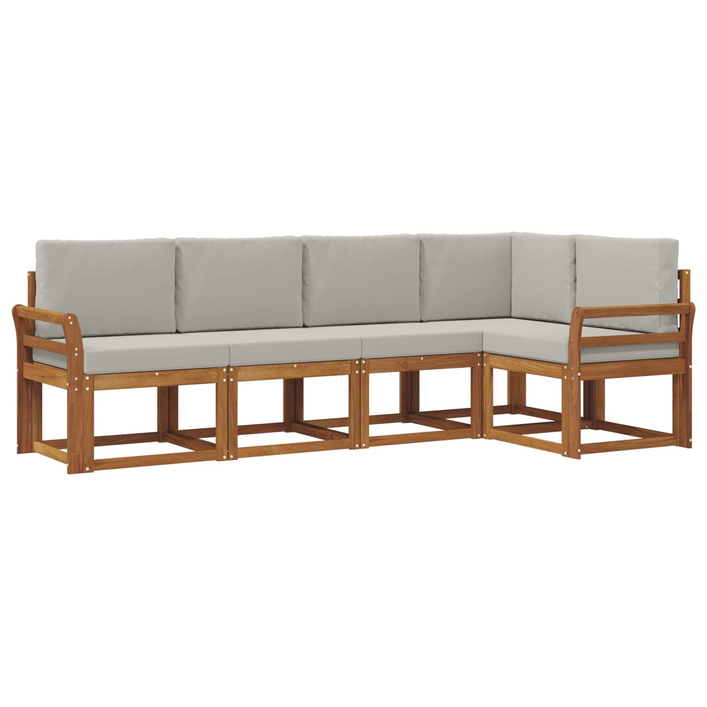Set di divani con cuscino 5 pcs Grigio Naturale e Chiaro