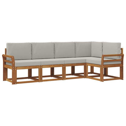 Set di divani con cuscino 5 pcs Grigio Naturale e Chiaro
