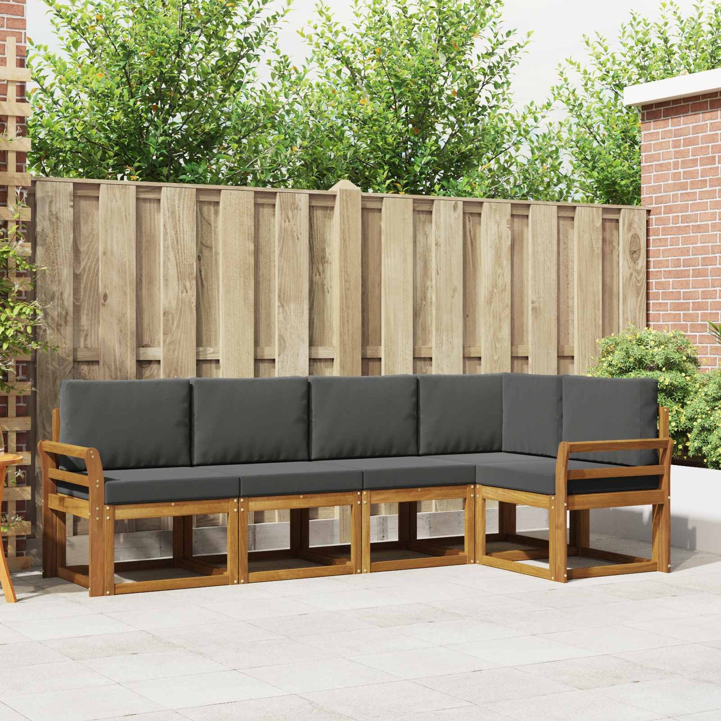Set di divani con cuscino 5 pcs Naturale e Antracite