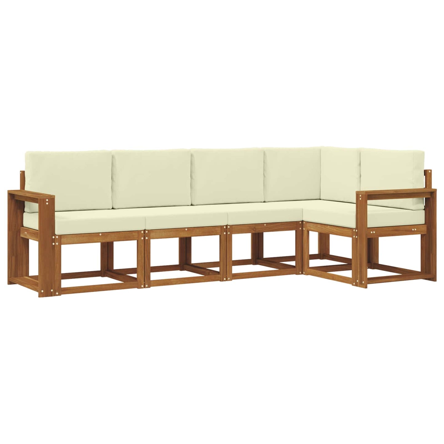 Set di divani con cuscino 5 pcs Naturale e Crema